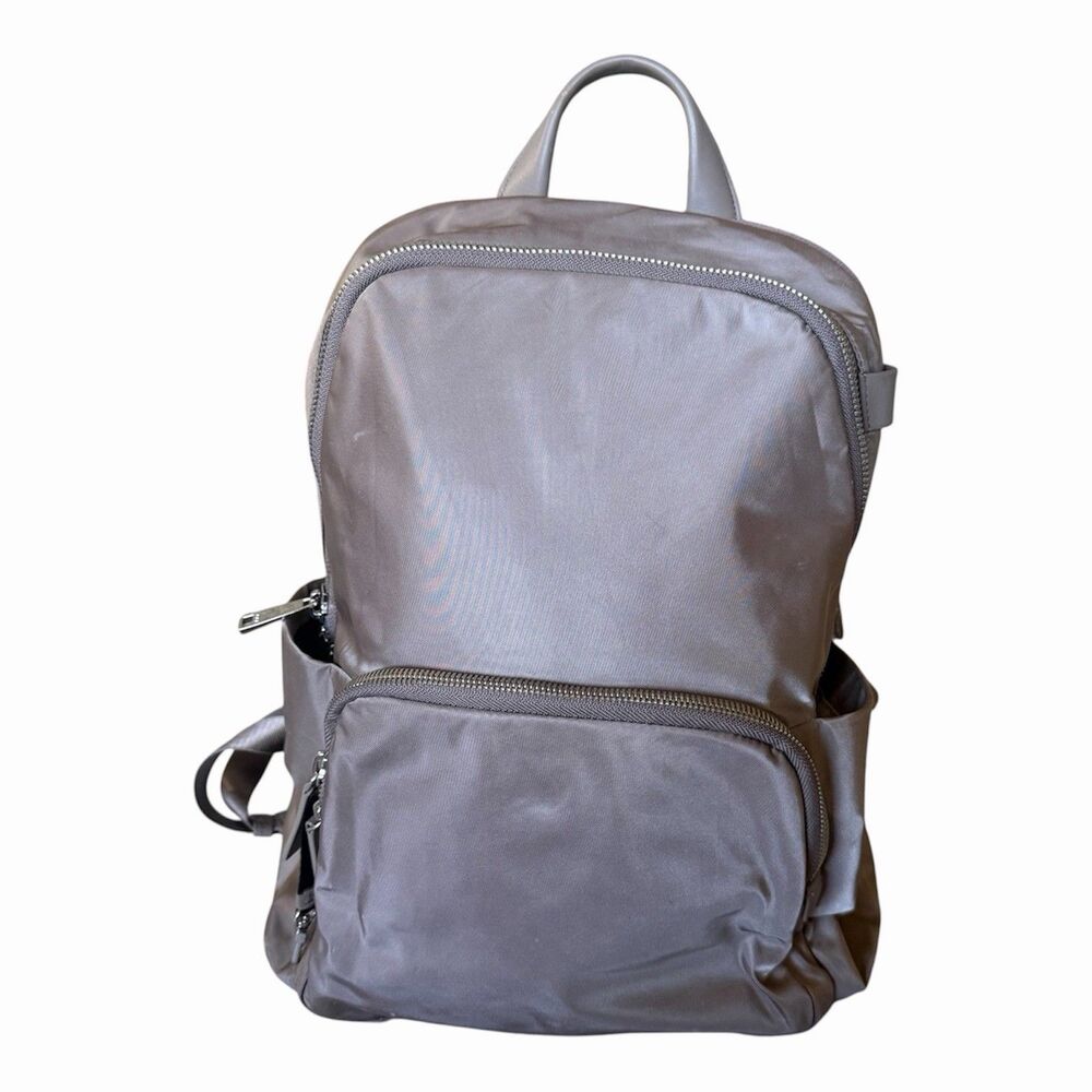 Tumi Voyageur Rosie Backpack 146165 Taupe Laptop Storage Nylon Trolly Sleeve